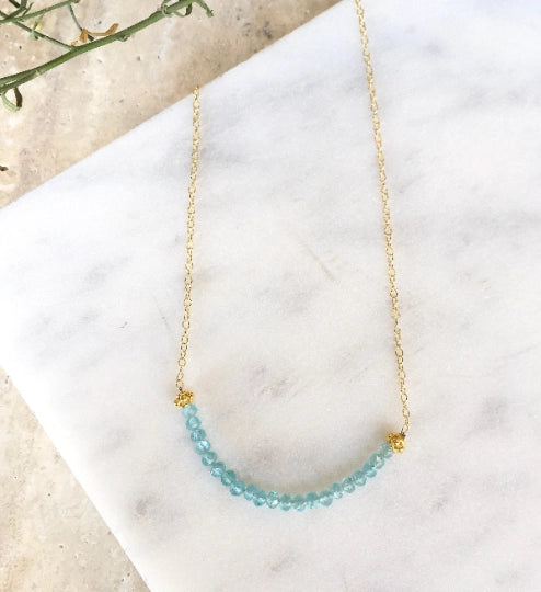 Blue Chalcedony Gold Vermeil Necklace