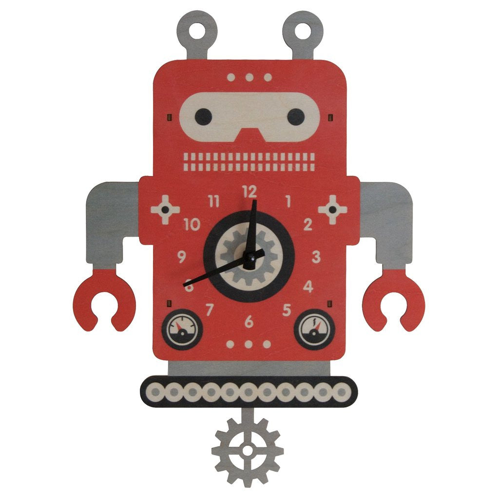 Red Robot Pendulum Clock